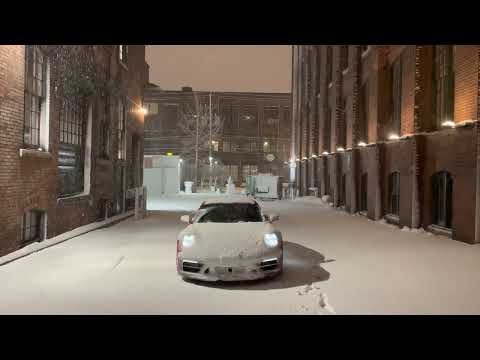 Thunder snow? Driving a 2023 Porsche 911 Carrera 4 GTS through a major March snow storm.