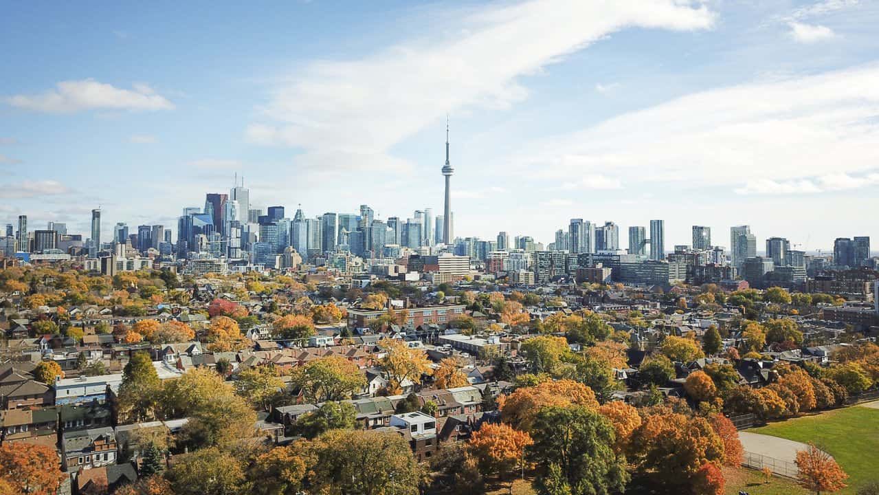 Fall-Time City Scape Image Of Toronto