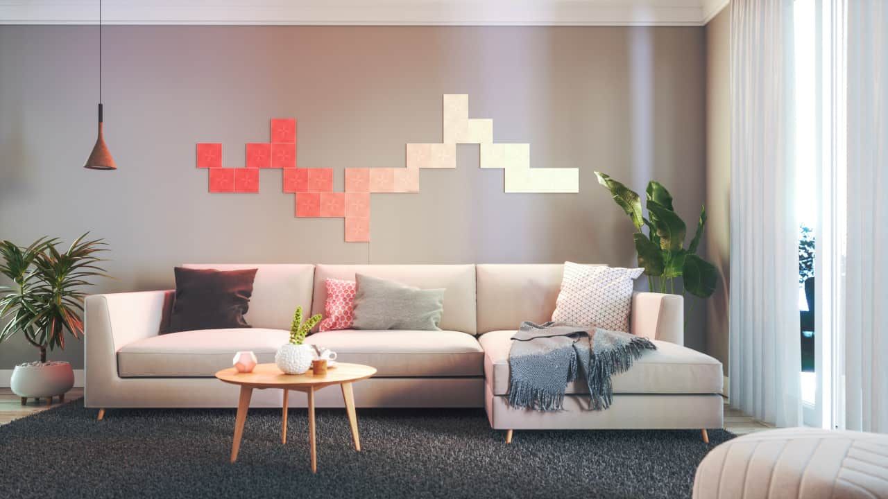 Nanoleaf interior design squares living room
