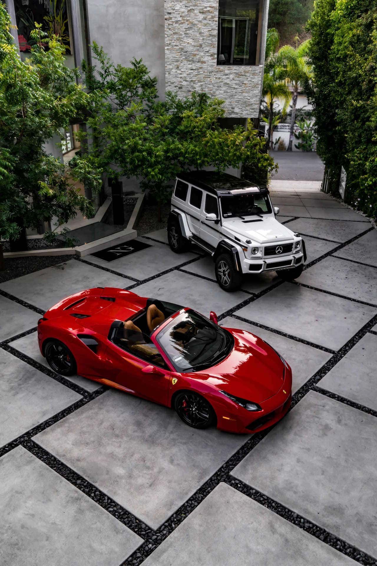 Ferrari 488 Spider And Mercedes